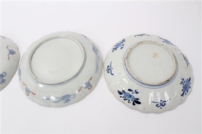 Lot 153 - Pair late 19th century Japanese Imari fluted plates with floral decoration and two others (4)