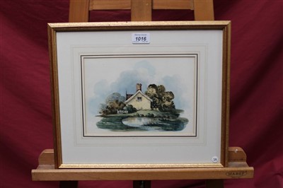 Lot 1016 - Group of 19th watercolours to include - Ebenezer Alfred Warmington (1803-1903) river torrent, Herman Hart (fl.1877-1883) a cottage near Dover, together with five other English school works, each in...