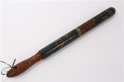 Lot 625 - Good William IV polychrome police truncheon