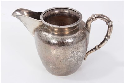 Lot 247 - Chinese silver four piece tea set, together with tray and other items by Lee Yee Hing