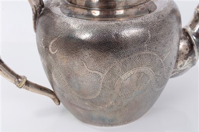 Lot 247 - Chinese silver four piece tea set, together with tray and other items by Lee Yee Hing