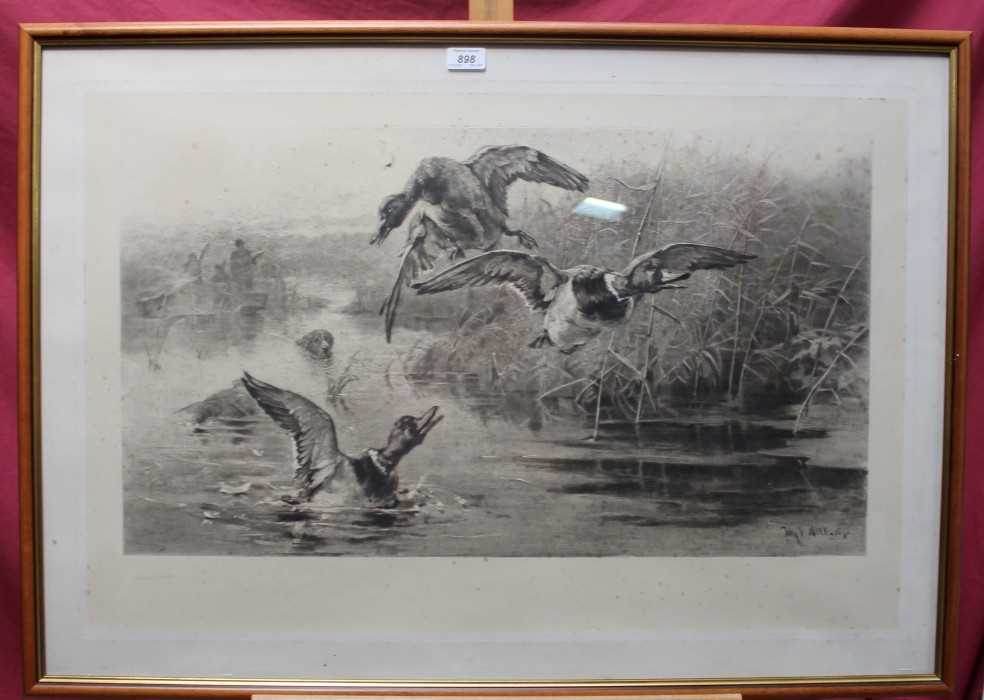 Lot 898 - Archibald J. Stuart Wortley (1849-1905) signed print - partridge shooting and other signed prints...