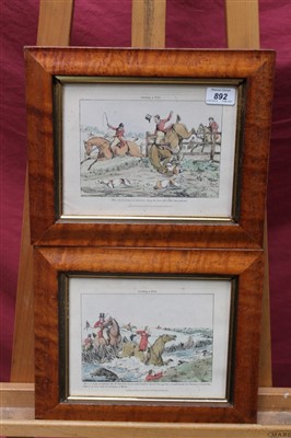 Lot 892 - Set of six hand coloured engravings - hunting scenes, published by S & J Fuller...