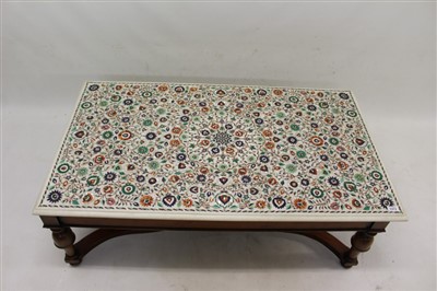 Lot 1373 - Indian inlaid marble coffee table