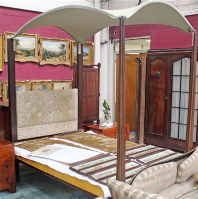 Lot 1043 - Antique oak four-poster bed