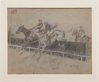 Lot 864 - *Peter Biegel (1913-1987) pencil, charcoal and coloured chalks - The Final Fence