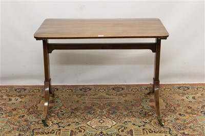 Lot 1418 - Regency rosewood and boxwood lined stretcher table