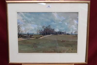 Lot 875 - *Graham Smith, 20th century watercolour and gouache - The Pytchley, full cry into Scotland Wood...