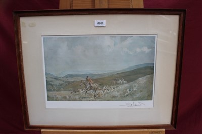 Lot 868 - Lionel Edwards signed print - The Devon & Somerset Staghounds at Cloutsham...