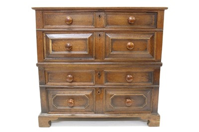 Lot 819 - Late 17th century oak geometric moulded chest