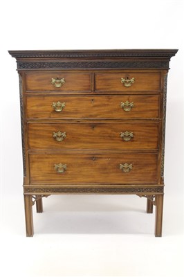 Lot 820 - Georgian-style mahogany chest on stand