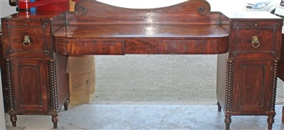 Lot 821 - George IV mahogany twin pedestal sideboard