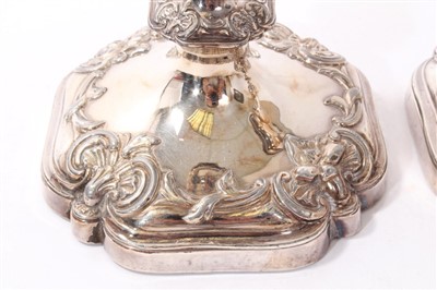 Lot 370 - Pair of Old Sheffield Plate candlesticks, by Roberts, Cadman & Co.
