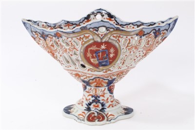 Lot 199 - Pair unusual late 19th century Japanese Imari porcelain boat-shaped vases