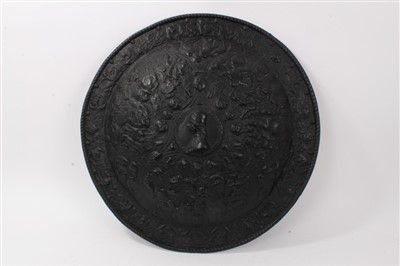 Lot 593 - 19th century cast iron circular shield in the Renaissance manner