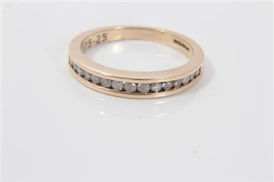 Lot 3229 - Gold (9ct) diamond half eternity ring with fifteen brilliant cut diamonds, estimated to weigh approximately 0.25cts in total, ring size J