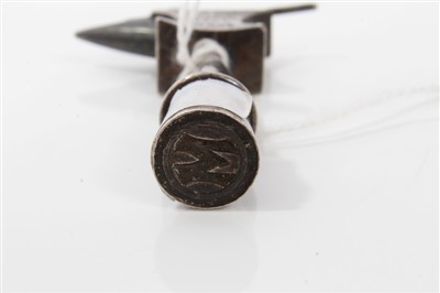 Lot 372 - Unusual Edwardian silver seal in the form of an anvil