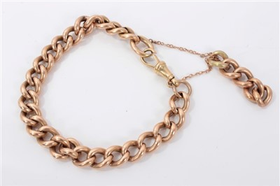 Lot 3242 - Gold (9ct) curb link bracelet