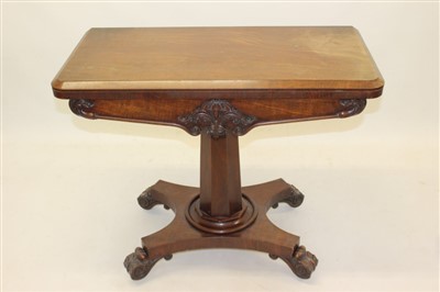 Lot 822 - William IV mahogany card table