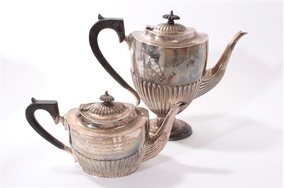 Lot 351 - Early 20th century teapot together with ensuite coffee pot.