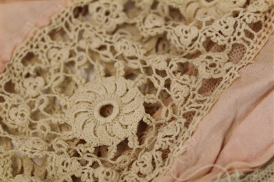 Lot 3064 - Victorian and Edwardian boudoir caps including lace satin, ribbon