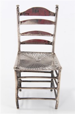 Lot 2724 - 19th century Continental silvery side chair, in the Shaker style