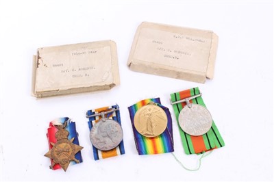 Lot 504 - First World War 1914-15 Star Trio, named to 24401 SJT. S. Roberts. Ches. R. together with a Second World War Defence Medal