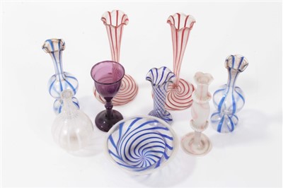 Lot 2762 - Group of antique miniature Venetian coloured glass vessels