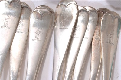 Lot 324 - Old English pattern silver flatware