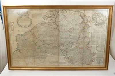 Lot 791 - Herman Moll (1654-1732)  hand coloured engraved map of Flanders