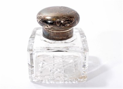 Lot 341 - Silver lidded inkwell