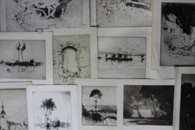 Lot 1031 - 20 Alfred Hartley etchings, unframed