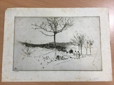 Lot 1031 - 20 Alfred Hartley etchings, unframed