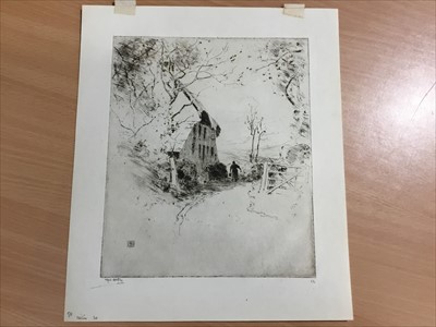 Lot 1031 - 20 Alfred Hartley etchings, unframed