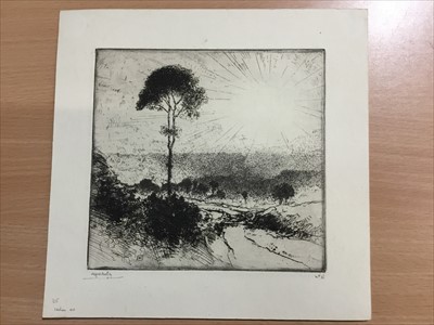 Lot 1031 - 20 Alfred Hartley etchings, unframed