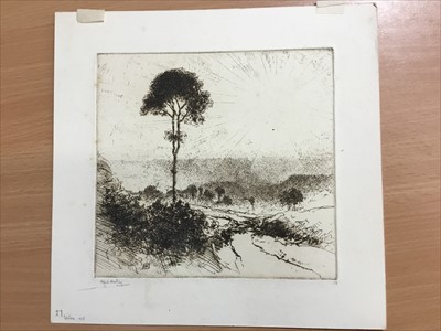 Lot 1031 - 20 Alfred Hartley etchings, unframed