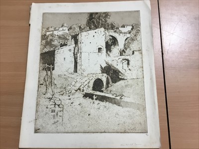 Lot 1031 - 20 Alfred Hartley etchings, unframed