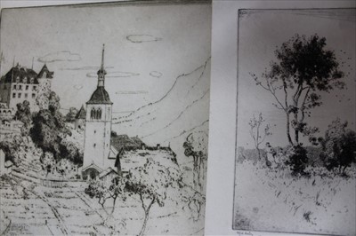 Lot 1031 - 20 Alfred Hartley etchings, unframed