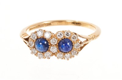 Lot 414 - Victorian twin sapphire and diamond ring