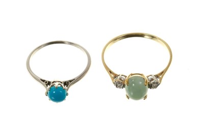 Lot 420 - Jade ring, turquoise ring