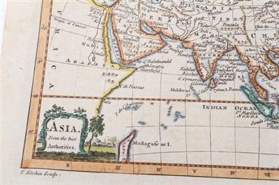 Lot 997 - Thomas Kitchin (1718-1784), hand-coloured map - ‘Asia / From the best authorities’, 18cm x 23cm.