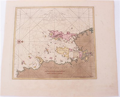 Lot 747 - Johannes Van Keulen (1654-1715), hand-coloured map - ‘Junkseilon’ (Phuket), circa 1700, 24cm x 27cm.