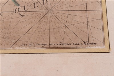 Lot 747 - Johannes Van Keulen (1654-1715), hand-coloured map - ‘Junkseilon’ (Phuket), circa 1700, 24cm x 27cm.