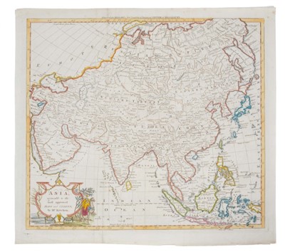 Lot 998 - Thomas Kitchin (1718-1784), hand-coloured map - ‘Asia, agreeable to the most approved maps and charts’, engraved for Millar’s Complete and Universal System of Geography, 1783, 34cm x 39cm.