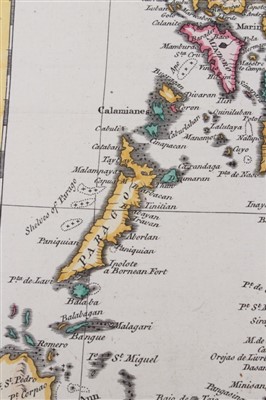 Lot 746 - Thomas Kitchin (1718-1784), hand-coloured map - ‘A new map of the Philippine Islands drawn from the best authorities’, 1760, 24cm x 18cm.