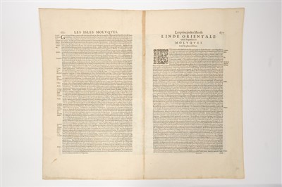 Lot 755 - Gerhard Mercator (1512-1594), hand-coloured map - ‘insulae India Orientalis’ (J. Hondius 1609), French text verso, 35cm x 46cm.