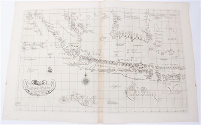 Lot 756 - Sir Robert Dudley (1574-1649) engraved chart ‘Carta  particolare del Isole Di Jave’, 47 x 72cm