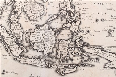 Lot 1006 - Matthaus Merrian (1593-1650), engraved map - ‘India Orientalis et Insulae Adiecentes’, 1646 (1670- 1680), 27cm x 36cm.
