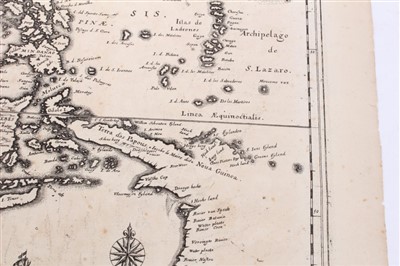 Lot 1006 - Matthaus Merrian (1593-1650), engraved map - ‘India Orientalis et Insulae Adiecentes’, 1646 (1670- 1680), 27cm x 36cm.
