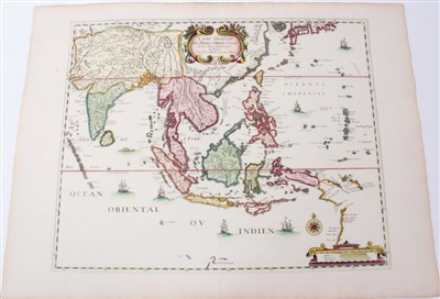 Lot 759 - Pierre Mortier (1661-1711), hand-coloured map - ‘Carte Generale des Indies Orientales’, 38cm x 47cm.